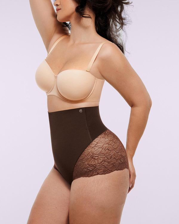 Bare Essentials™ MeshSmooth™ High-Waisted  Sheer Lace Brief