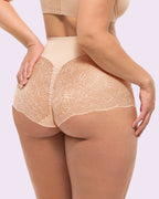 Bare Essentials™ MeshSmooth™ Mid-Waist Lace Brief