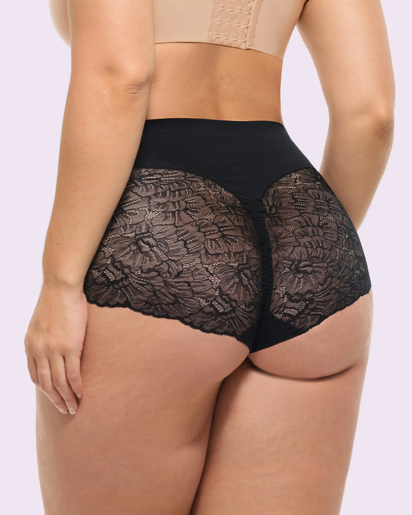 Bare Essentials MeshSmooth Mid-Waist Lace Panty