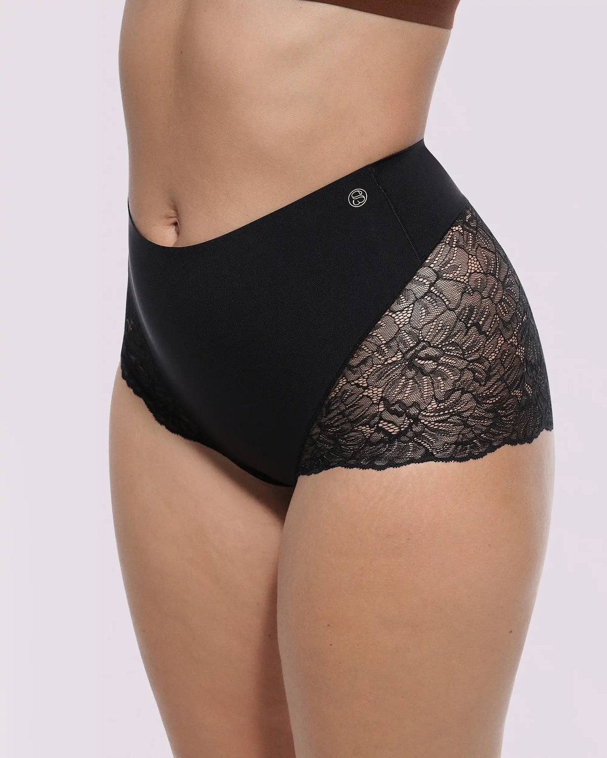 Bare Essentials™ MeshSmooth™ Mid-Waist Lace Brief