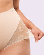 Bare Essentials MeshSmooth Mid-Waist Lace Panty