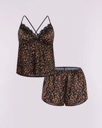 Bare Essentials™ Satin Lace Pajama Shorts Set