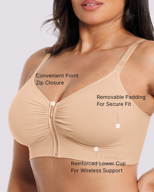 Bare Essentials™ Skin Flow™ Front-Zipper Wireless Bra