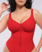 Bare Essentials™ Skin Flow™ Zipper Front Thong Bodysuit