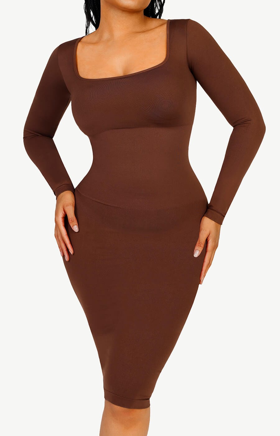 Built-In 360° Seamless Square Neck Shaper Dress