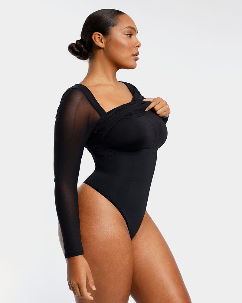 Women's Heavenly Secrets Shapewear 4353 WYOB Seamless Long Leg Shaping  Torsette Bodysuit (Nude XL) 