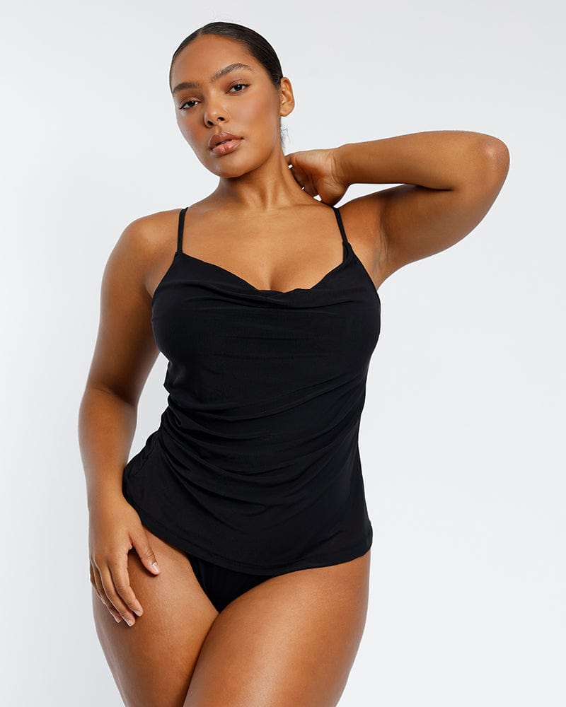 Built-In Shapewear 2-in-1 Mesh Draped Cami Top Shaping, 56% OFF