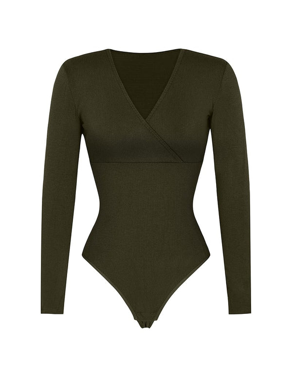 Cozy Ribbed Chic Cut-Out Bodysuit