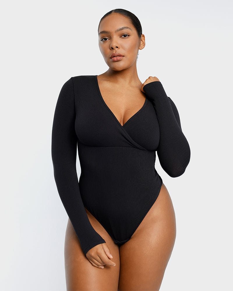 Cozy Ribbed Chic Cut-Out Bodysuit