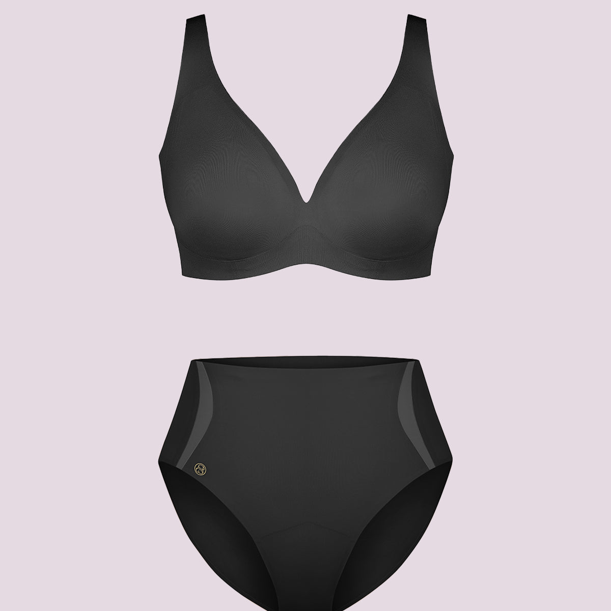 Curve Code™ LYCRA®FitSense™ Wireless V-Neck Bra + Brief Set | SHAPELLX