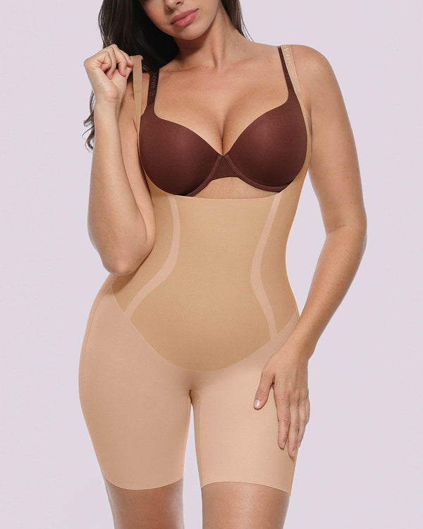 Curve Code™ LYCRA®FitSense™ Open Bust Full Bodysuit