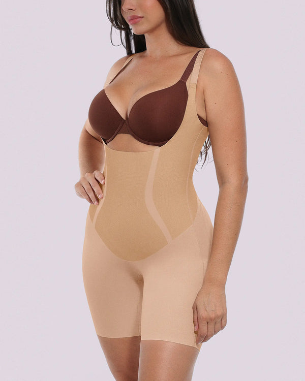 Curve Code™ LYCRA®FitSense™ Open Bust Full Bodysuit