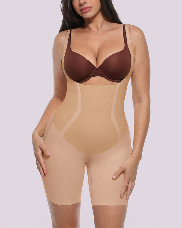 Curve Code™ LYCRA®FitSense™ Open Bust Full Bodysuit