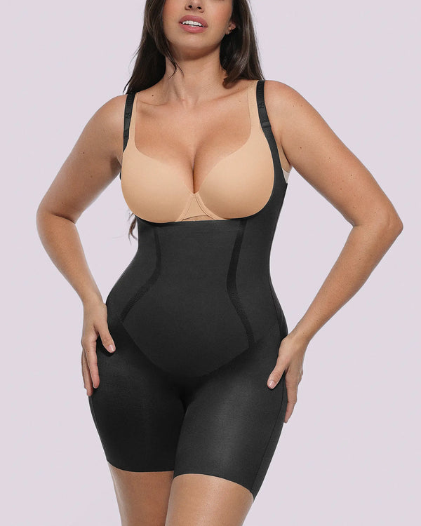 Curve Code™ LYCRA®FitSense™ Open Bust Full Bodysuit