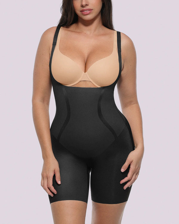 Curve Code™ LYCRA®FitSense™ Open Bust Full Bodysuit