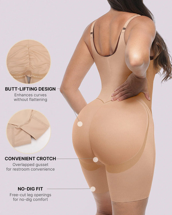 Curve Code™ LYCRA®FitSense™ Open Bust Full Bodysuit