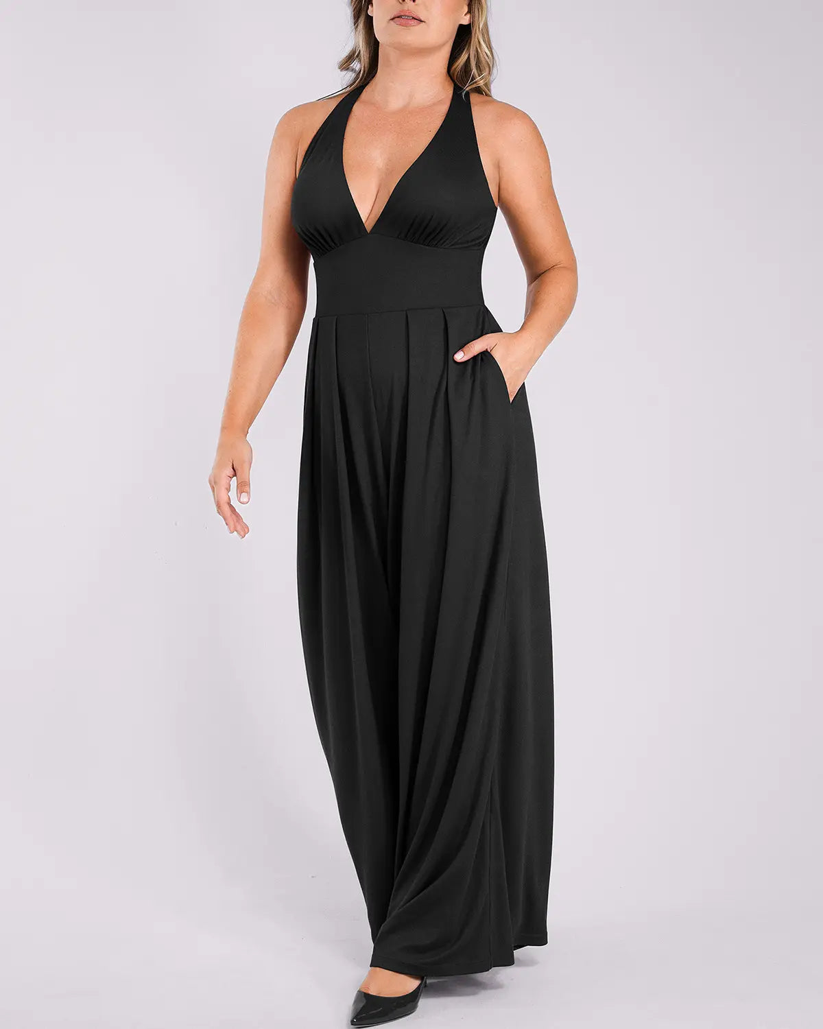 Deep V Built-In Shaping Jumpsuit