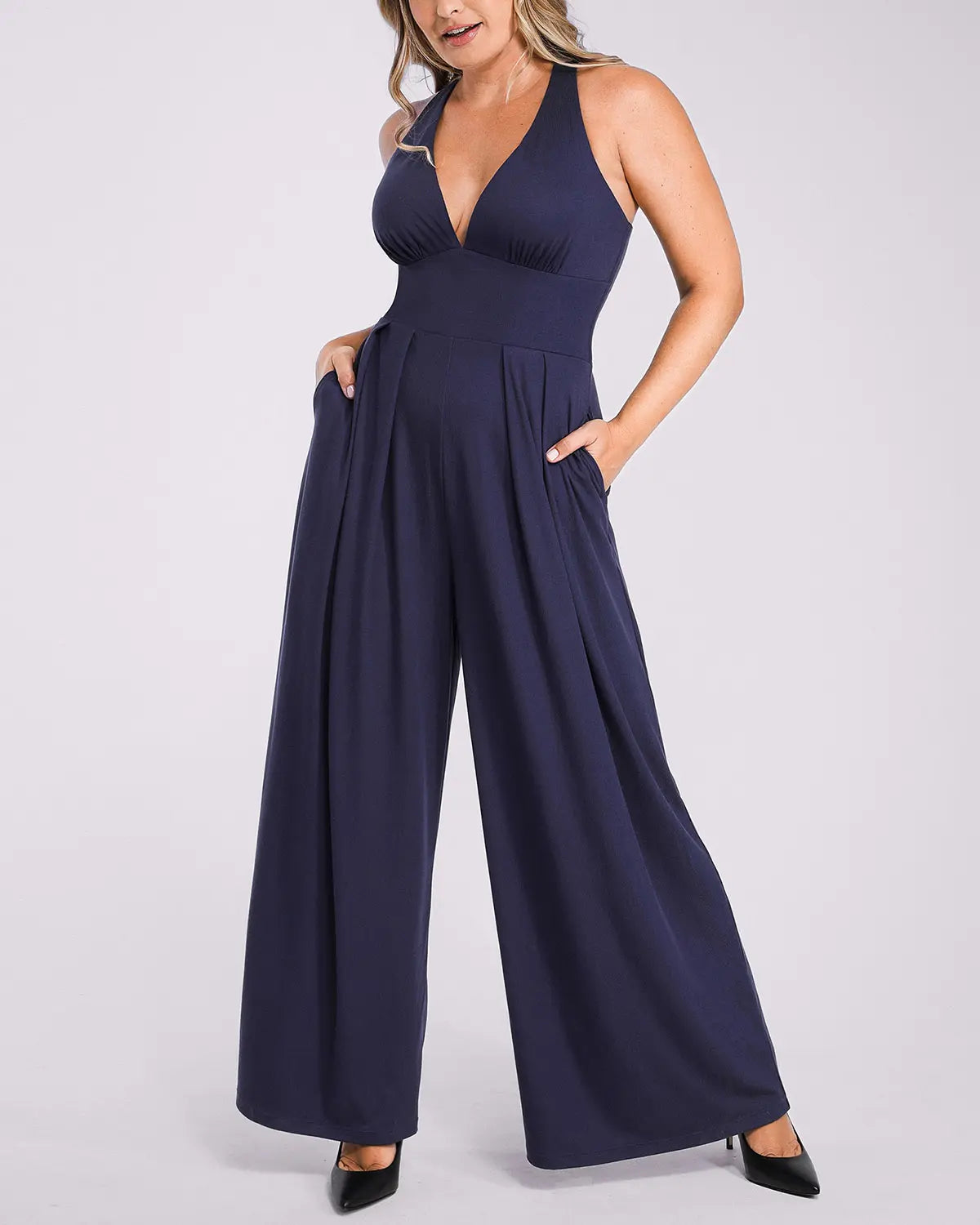 Deep V Built-In Shaping Jumpsuit
