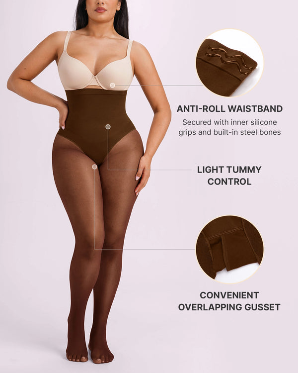 Defineline™ High-Waisted Micronet Shaping Tights