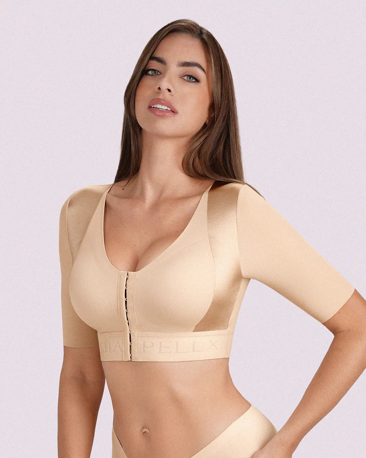 Elbow Sleeve Back Smoothing Top