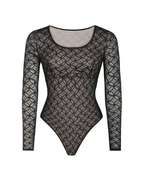 Lace Glamour Geometric Shaping Bodysuit