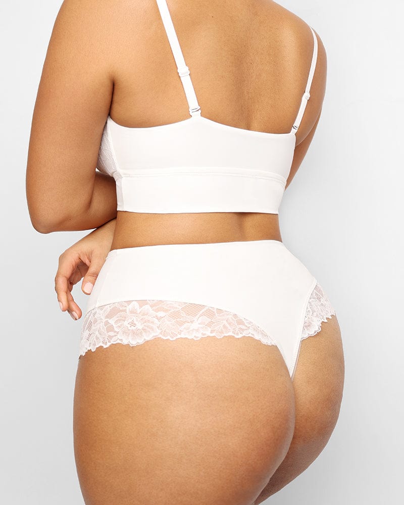 Extra High-Waisted Sculpting Shaper Lace Panty - HauteFlair