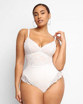 Lace Glamour Strappy Thong Bodysuit