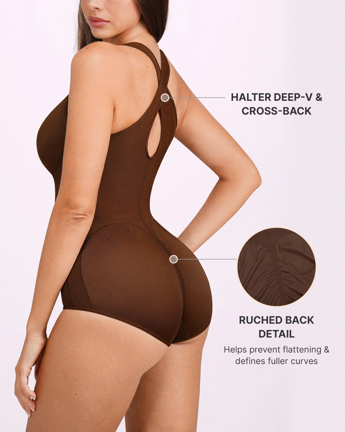 MeshSmooth™ V-Neck Sculpting Brief Bodysuit