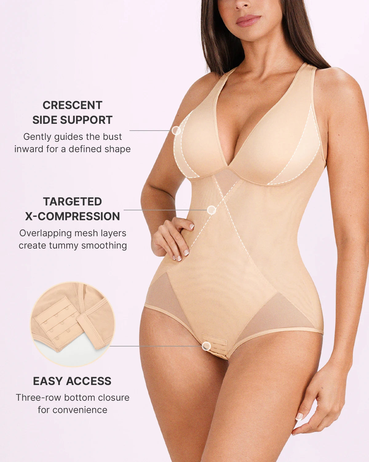 MeshSmooth™ V-Neck Sculpting Brief Bodysuit