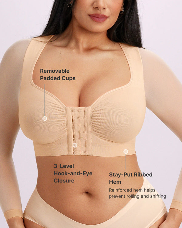 MistWeave™ Back Smoothing Front-Closure Long-Sleeve Top