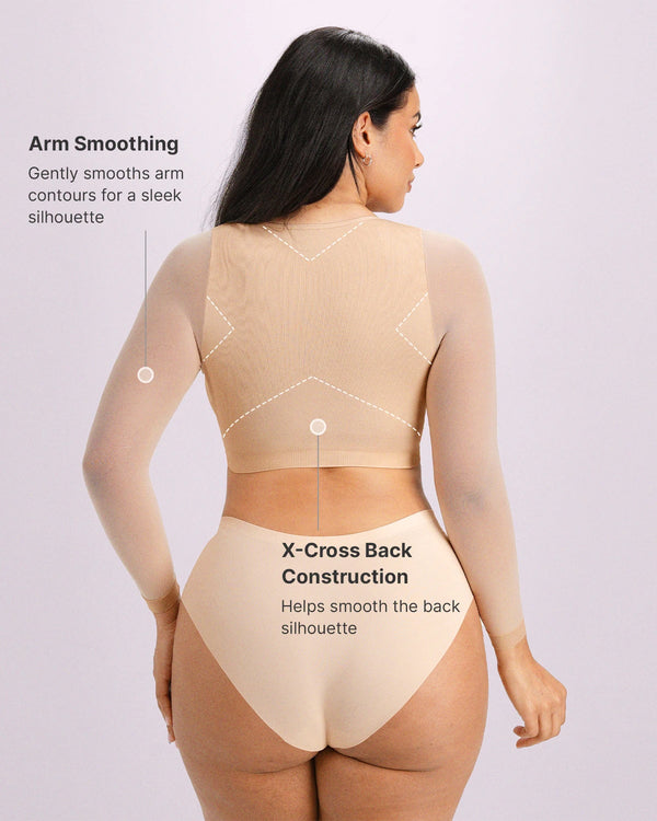 MistWeave™ Back Smoothing Front-Closure Long-Sleeve Top