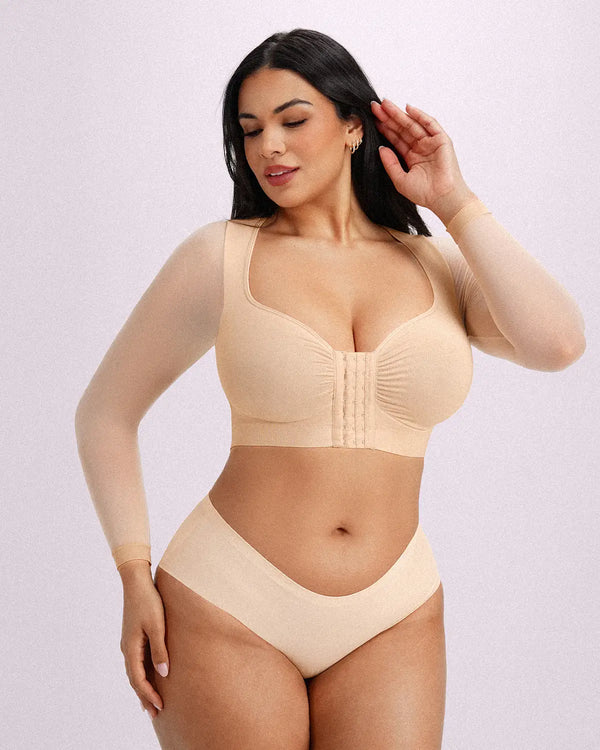 MistWeave™ Back Smoothing Front-Closure Long-Sleeve Top