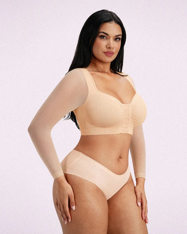 MistWeave™ Back Smoothing Front-Closure Long-Sleeve Top