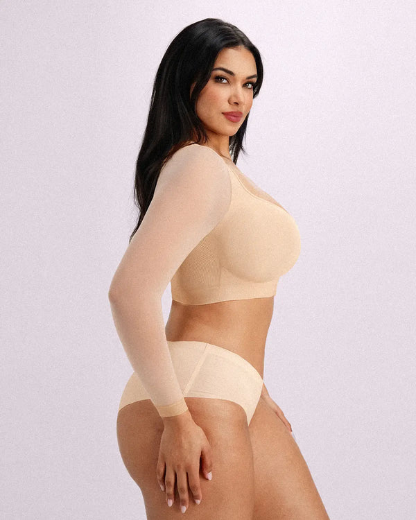 MistWeave™ Back Smoothing Front-Closure Long-Sleeve Top