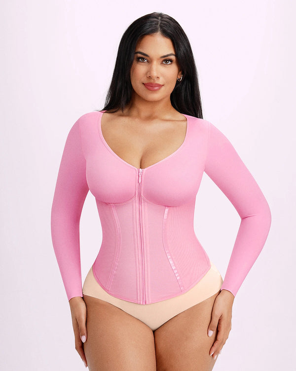 NeoSweat® Long Sleeve Tummy Control Corset Top