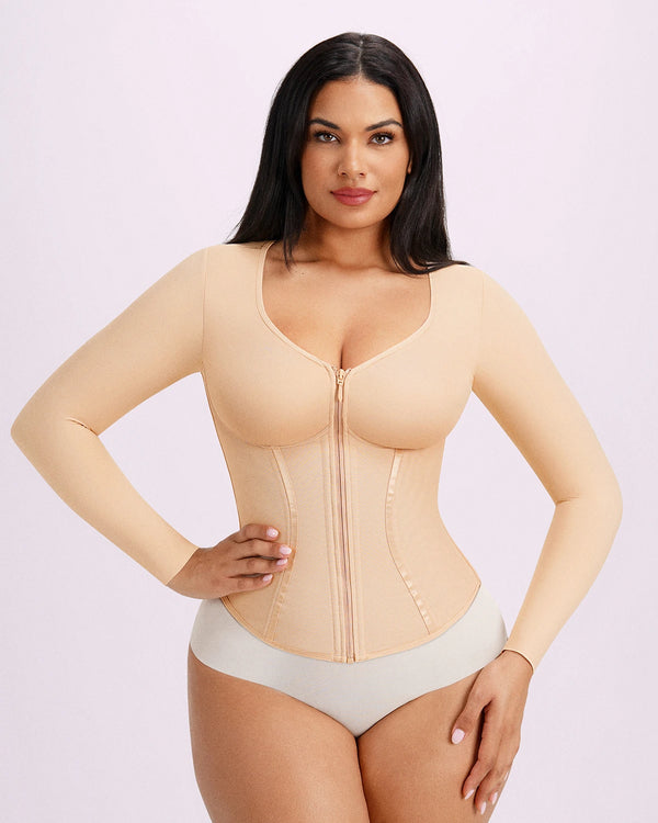 NeoSweat® Long Sleeve Tummy Control Corset Top
