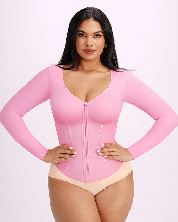 NeoSweat® Long Sleeve Tummy Control Corset Top