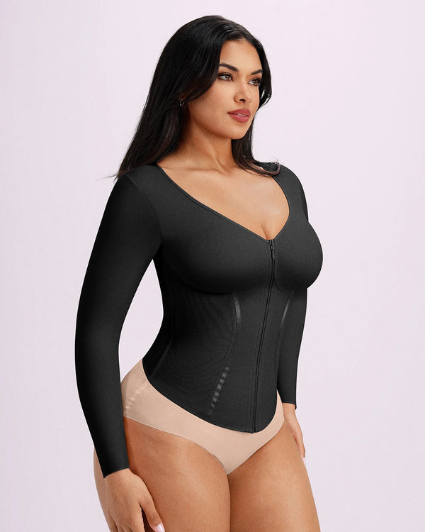 NeoSweat® Long Sleeve Tummy Control Corset Top
