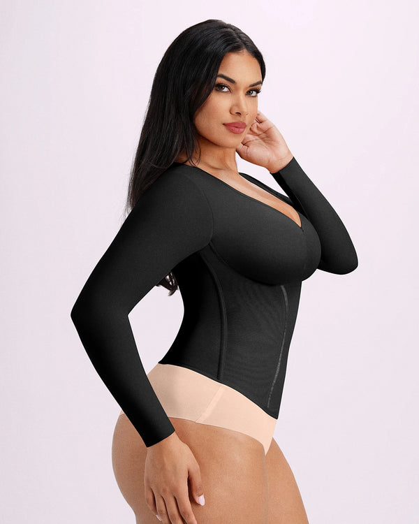 NeoSweat® Long Sleeve Tummy Control Corset Top