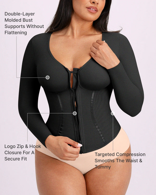 NeoSweat® Long Sleeve Tummy Control Corset Top