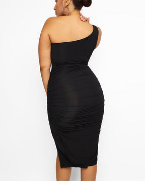 One Shoulder Ruched Shaping Dress