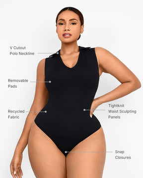 PowerConceal™ Polo Sleeveless Bodysuit