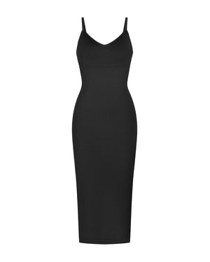 Knee Length Shapewear Dress with Adjustable Shoulder Straps Style SH-300LSB
