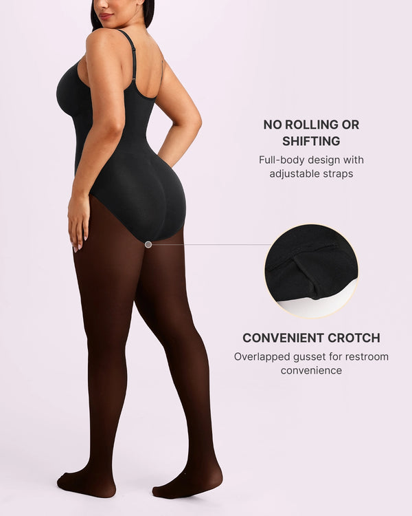 Sheer-Look Thermal Full Body Tights