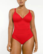 Smart Sculpt Ruched Lace-Up Back Shaping Swimsuit