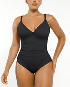 Smart Sculpt Ruched Lace-Up Back Shaping Swimsuit