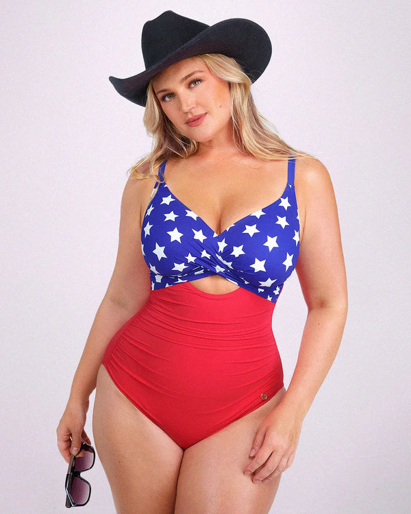 Smart Sculpt™ Ribbed Cutout-Front Shaping Swimsuit