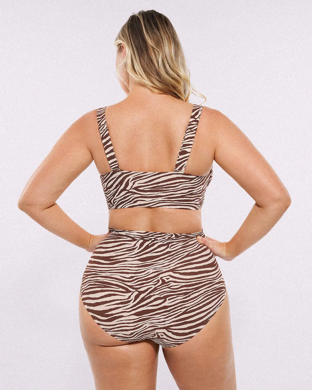 Back view of Smart Sculpt Ruched V-Neck Bikini Set showing adjustable wide straps and underband support