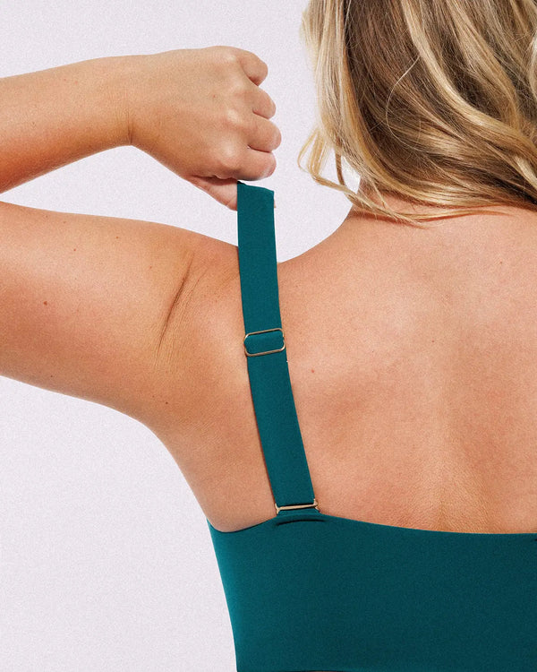 Smart Sculpt™ Ruched V-Neck Bikini Top & High-Waisted Bottom Set