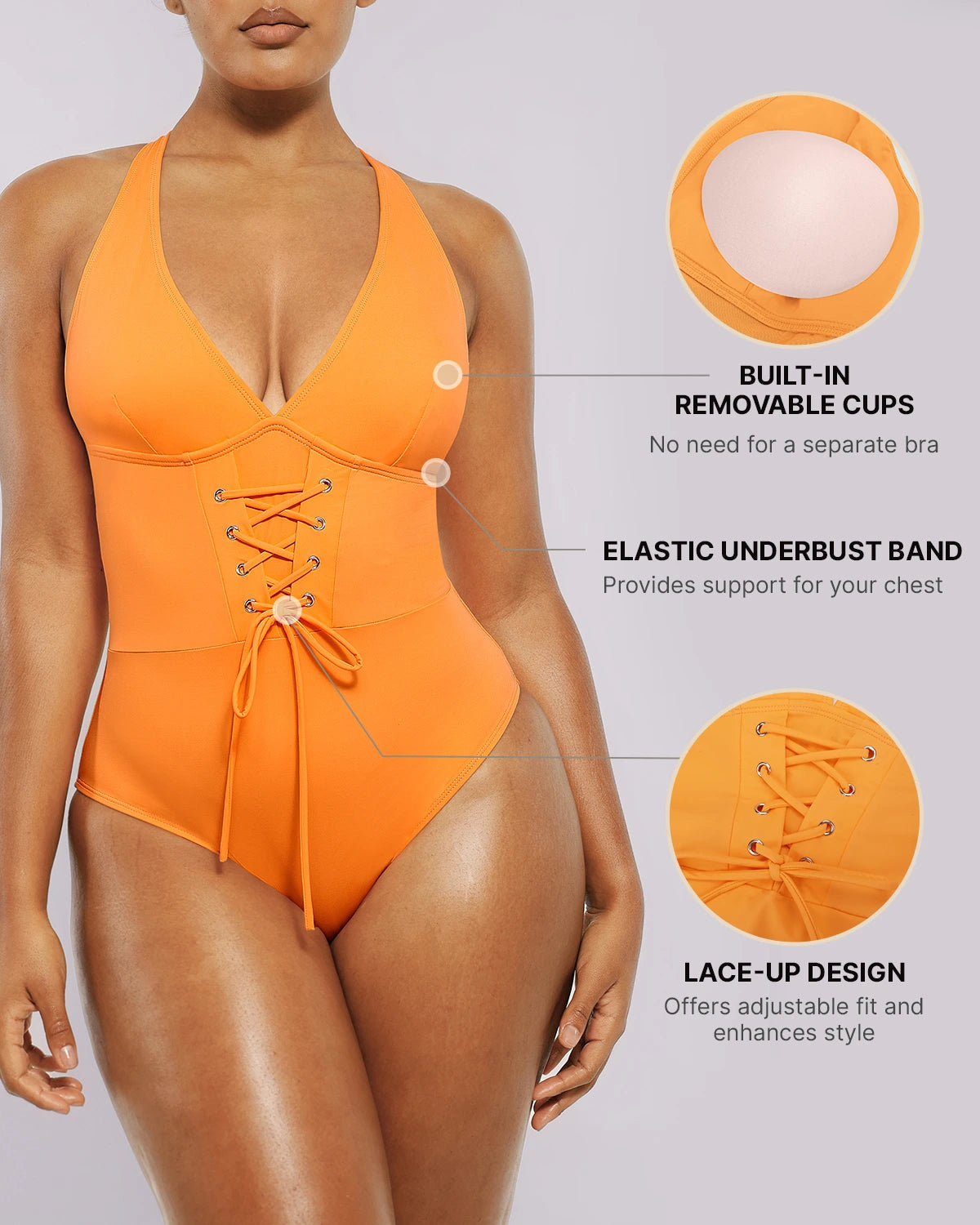 Smart Sculpt™ Plunge Corset Shaping Swimsuit